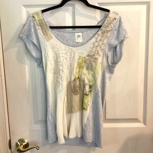 Anthropology Tiny shirt, mixed media, large